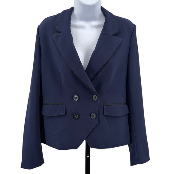 Cupcakes and Cashmere Jacket WMNS 4 Navy Blue Double Breasted Blazer Long Sleeve - Picture 1 of 8
